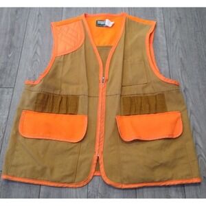 SafTbak Hunting Vest Mens Large Blaze Orange‎ Shooting Shell Holder Padded Pouch